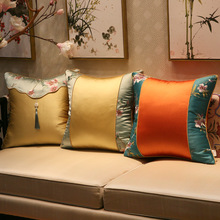 新中式抱枕红木沙发靠垫靠背垫绣花靠枕靠包客厅家用含芯腰枕