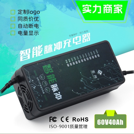 60V40AH多重保护电动车电瓶 7灯电量显示 充电器三轮车大功率通用