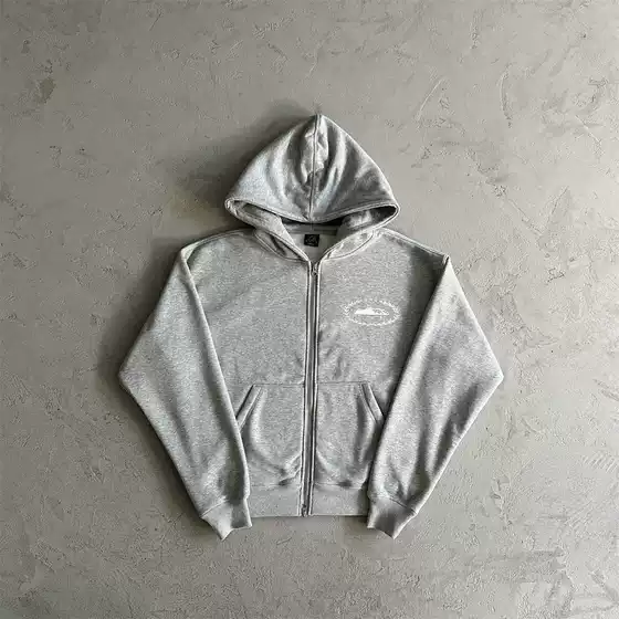 New Cross-border Foreign Trade American Streetwear Hooded Sweatshirt Zip-up Jacket Loose Sweatpants Set Wholesale
