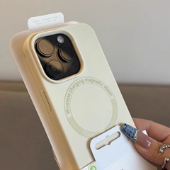 Iphone16 promax携帯電話ケース液体シリカゲル磁気吸引リンゴ15マカロン転倒防止保護カバー14を適用