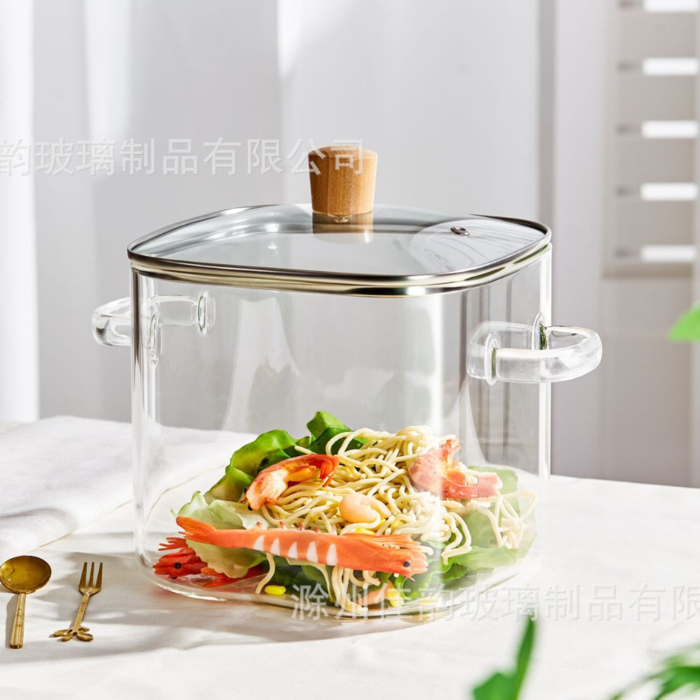 6.  5l square glass jar, clear / No specifications