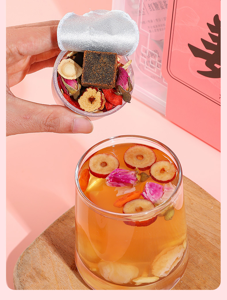 Ginseng Donkey-Hide Gelatin Ginger Date Tea with Longan Goji Rose 225g Gift Box key features