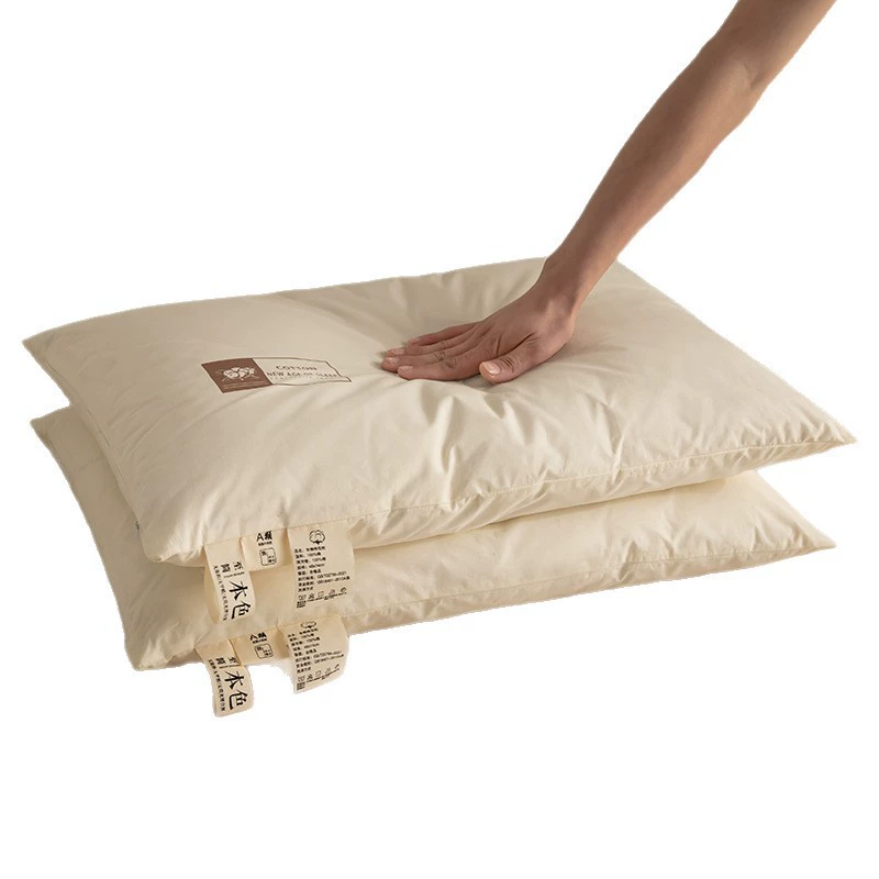 Cotton pillow for sleep, with neck protection