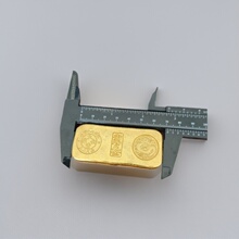 仿古实心金条摆件合金大清金库御赐金砖古玩手把件仿真金条装饰品