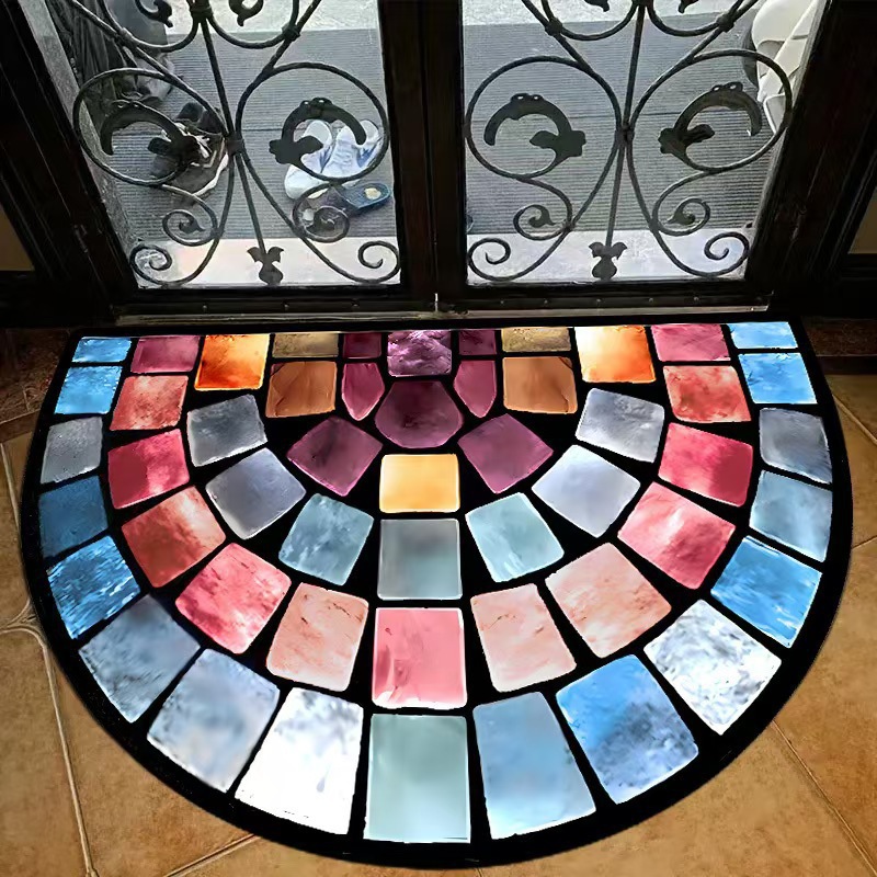 Transfronterizos TEMU retro alfombra americana puerta de entrada inodoro resistente a la suciedad y alfombra de desgaste fácil de cuidar