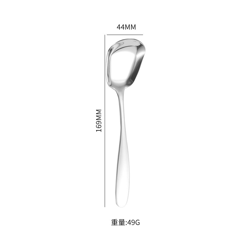 304スプーンステンレス食器中国式平底スプーンは家庭用スプーンホテル食堂のスープレーザーロゴを厚くした|undefined