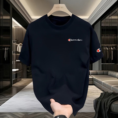 重ポンド半袖tシャツ男性夏丸首カジュアル半袖ファッション