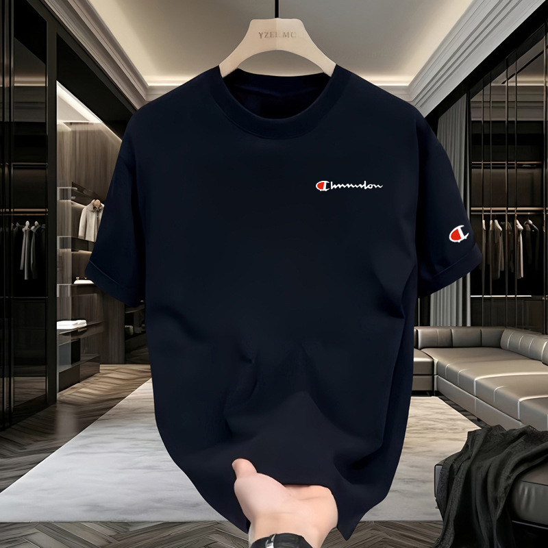 Heavy Weight Short-Sleeved T-Shirt Men's Summer Round Neck Casual Half-Sleeved Trendyy Men's and Women's Loose and Versatile Tops for Men