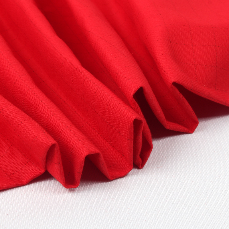 P07-D502现货衬衣布春夏季职业装面料涤棉色织上衣裙子百褶裙面料