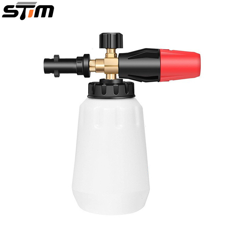 高压泡沫壶1000ml可调节喷嘴喷壶快速接头适配凯驰高压清洗机PA壶