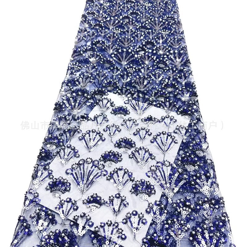 Fabricante nuevo pequeño ventilador de bollo de tela de encaje de alta calidad francesa vestido de boda cena tela de moda