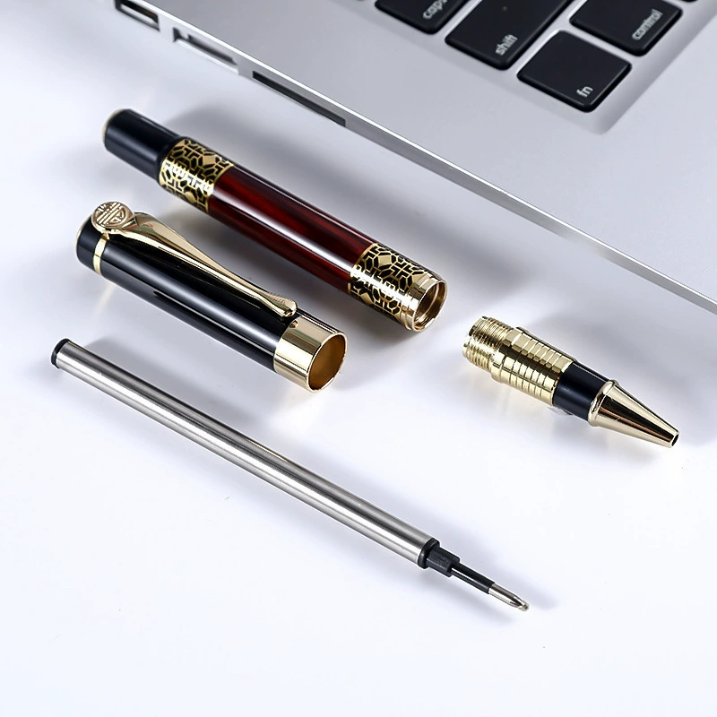 Ретро метал pen rollerball, древесный узор, винтажные наборы подарков и коробки, легкий 0,102 кг