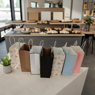 Brown Packing Paper Satchel Paper Bag Customized Clothing Store Shopping Packaging Bag Corporate Advertising Gift Bag Customized Printing Logo