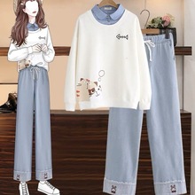 春秋季中学生少女学院风休闲两件套初中生卫衣运动套装高中生秋装