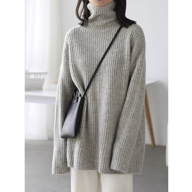 CHICVER "fuzzy border" winter New High collar faux velvet long sleeve sweater warm pit bottoming shirt
