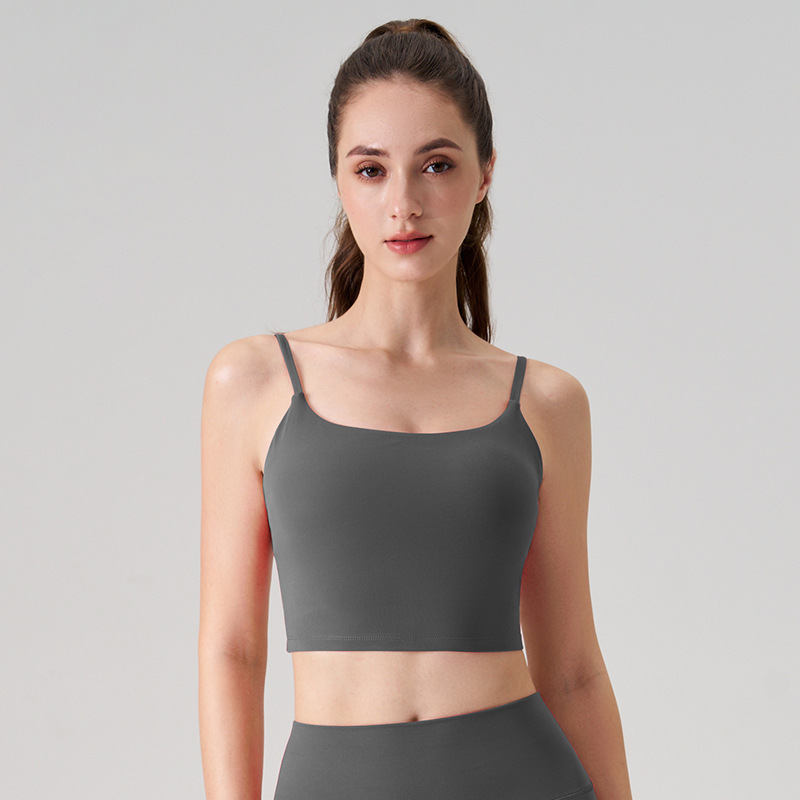 Hangar ropa interior deportiva cintura cojín de pecho sexy belleza de espalda sujetador de fitness desnudo fuera de vestir pilates ropa de yoga superior mujer