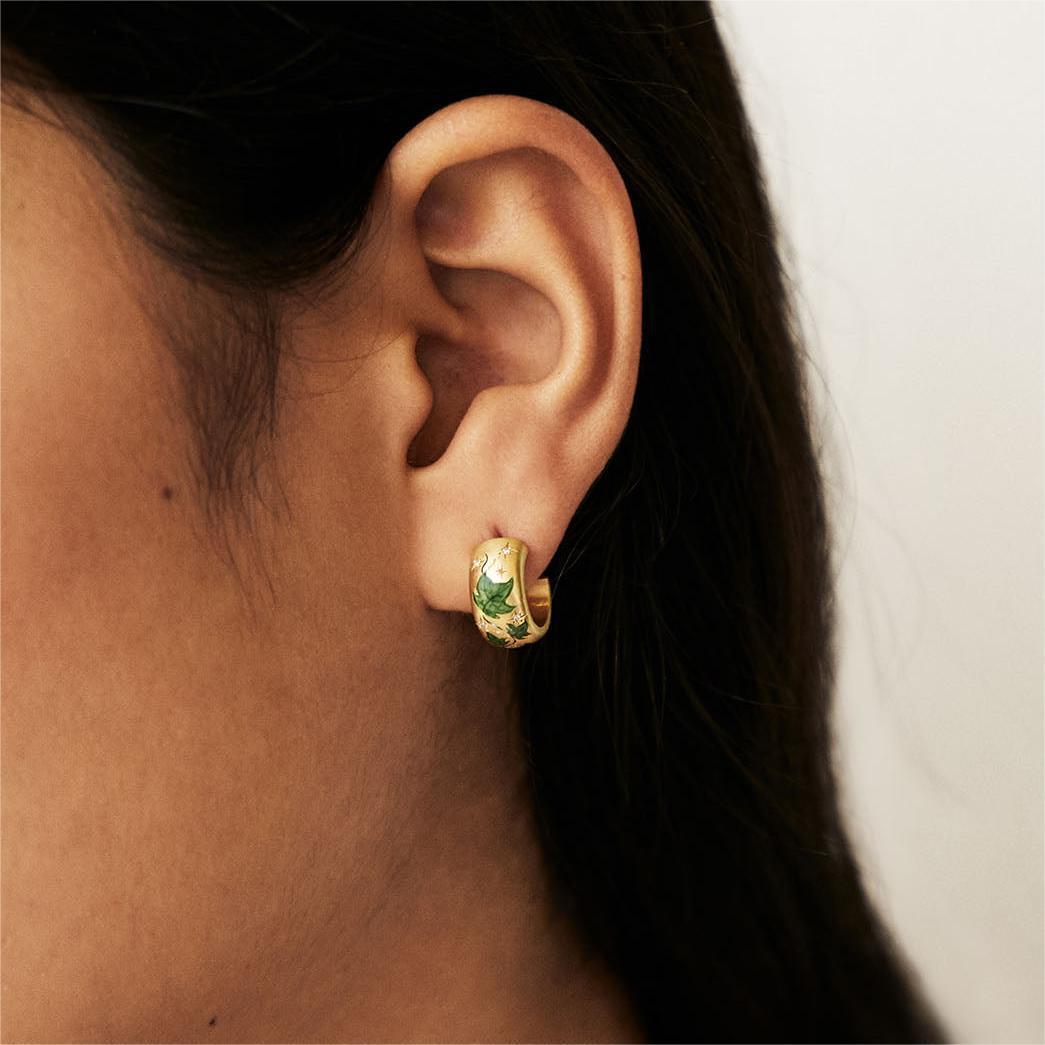 1 Pair Vintage Style Flower Painted Plating 304 Stainless Steel Gold Plated Ear Studs display picture 3
