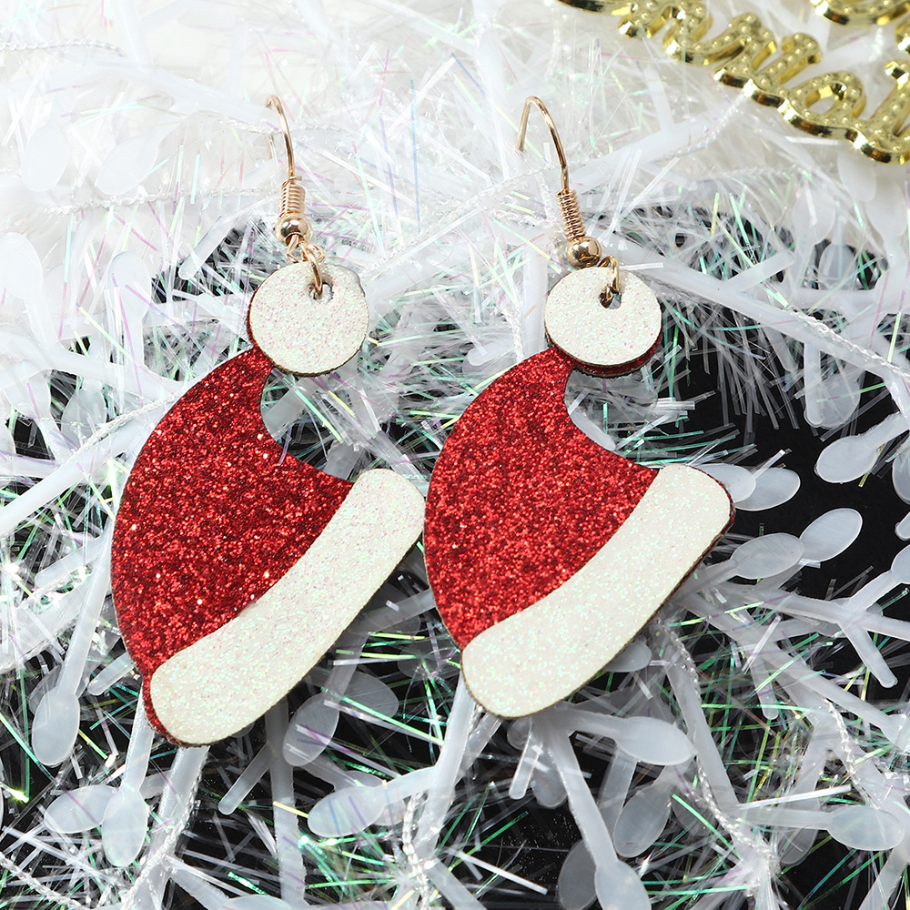 Süßes Glitzertuch Weihnachtsmann Elch Weihnachtsohrringe Großhandel Schmuck Nihaojewelry display picture 11