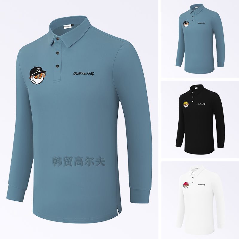 Golf Clothes Men's Long-Sleeved Quick-Drying Lapel Tops Casual Business Sports Jerseys Autum Golf Men's T-Shirts