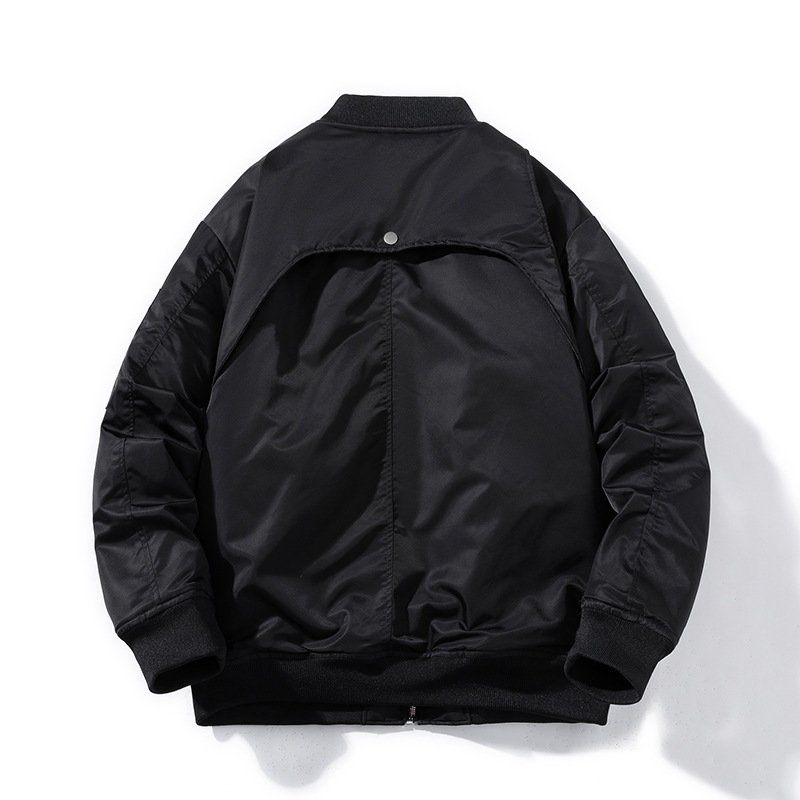 Men's Clothing men's jacket casual loose thickened baseball jacket men's trendy brand cotton coat_voghion.com