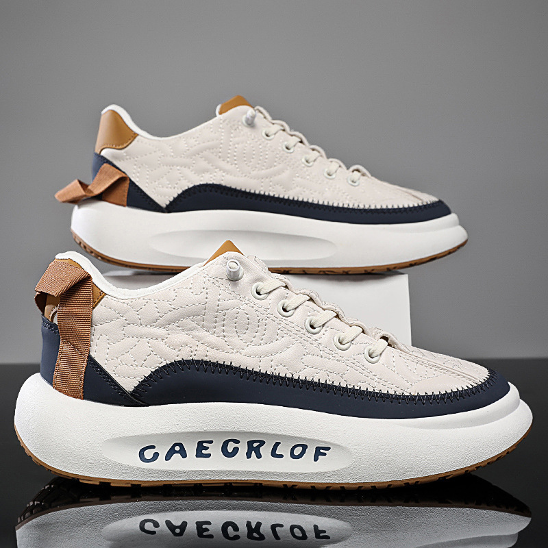 Scarpe in pelle da uomo Scarpe da tennis Scarpe da ginnastica Tessuto Supporto arco sintetico Calzature leggere resistenti allo scivolamento_voghion.com