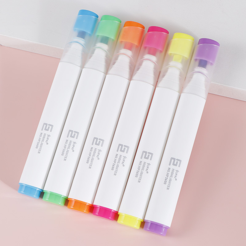 Nuevo recomendar pluma redonda titular fluorescente pluma fluorescente sólido color clave marca trazando cabeza suave marcador pluma