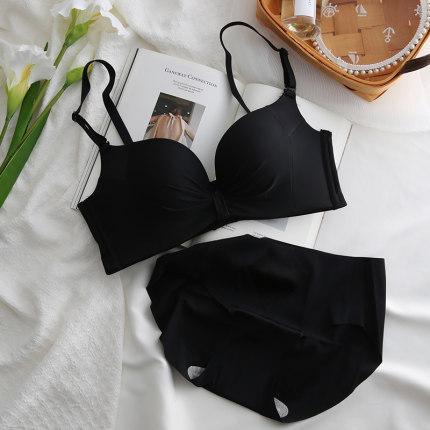 098 brillante sin costuras sin hilos transpirable pecho grande pequeño push up ropa interior ajustable cómodo sujetador traje