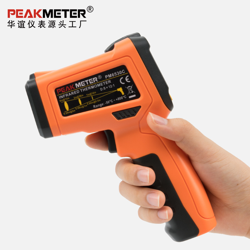 PEAKMETER红外测温PM6530C工业高精度电子温度计检测油温水温测温