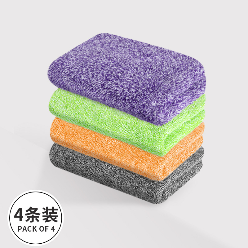 Toalla de coche engrosada de lana de coral conjunto estrellado esponjoso limpieza de coches Toalla de lavado de coches toalla absorbente fábrica al por mayor