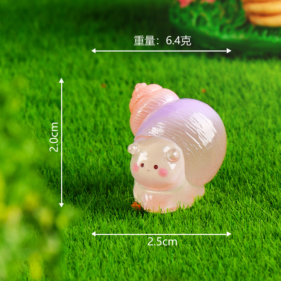 Musgo micro paisaje creativo luminoso color caracol jardinería decoración de bricolaje bolsa ciega accesorios colgantes pequeños adornos