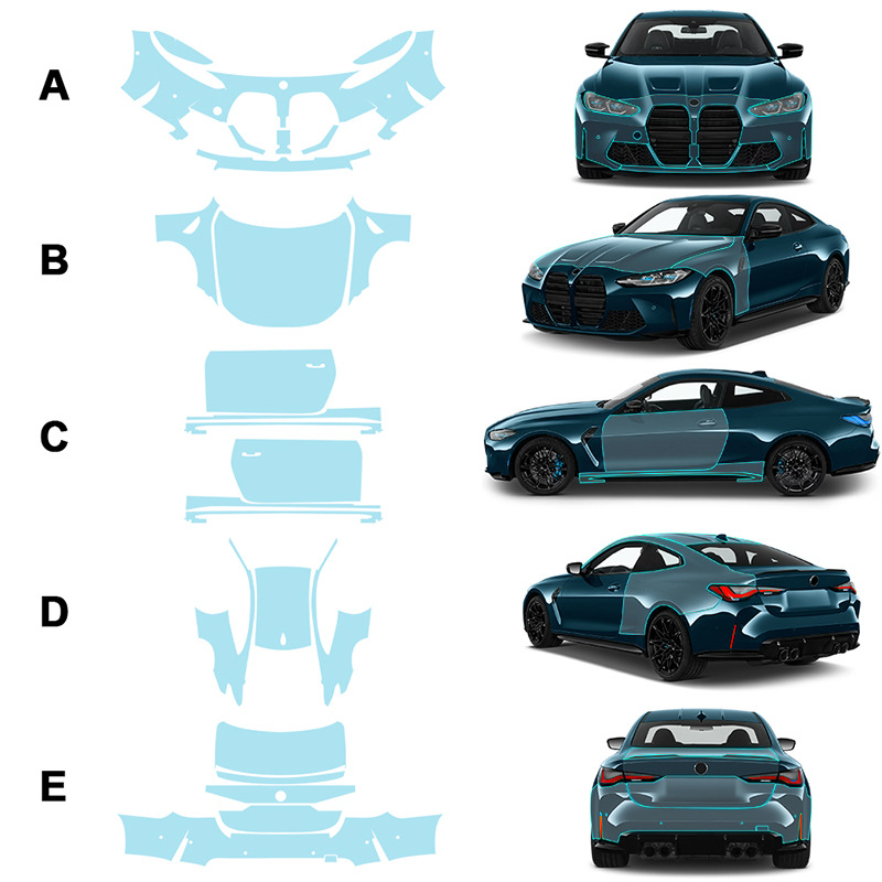 Cross-border exclusive for BMW M4 Coupe G82 21-24 TPU invisible paint protective film anti-scratch