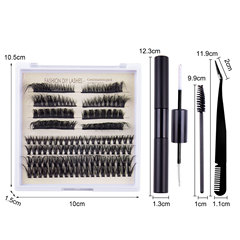 跨境熱銷新品大容量單簇假睫毛混裝款嫁接眼睫毛濃密仿真睫毛批發