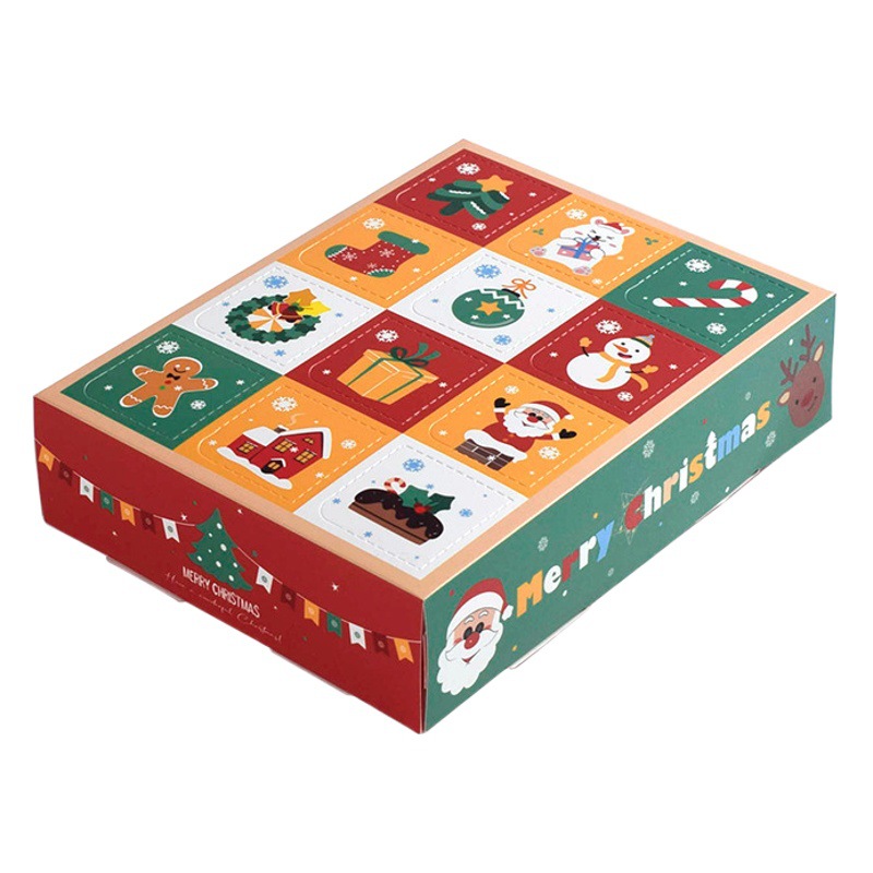 Cross-border hot sale Christmas 12 grid fun hole box in stock buckle music homemade surprise box (5pcs/pack)