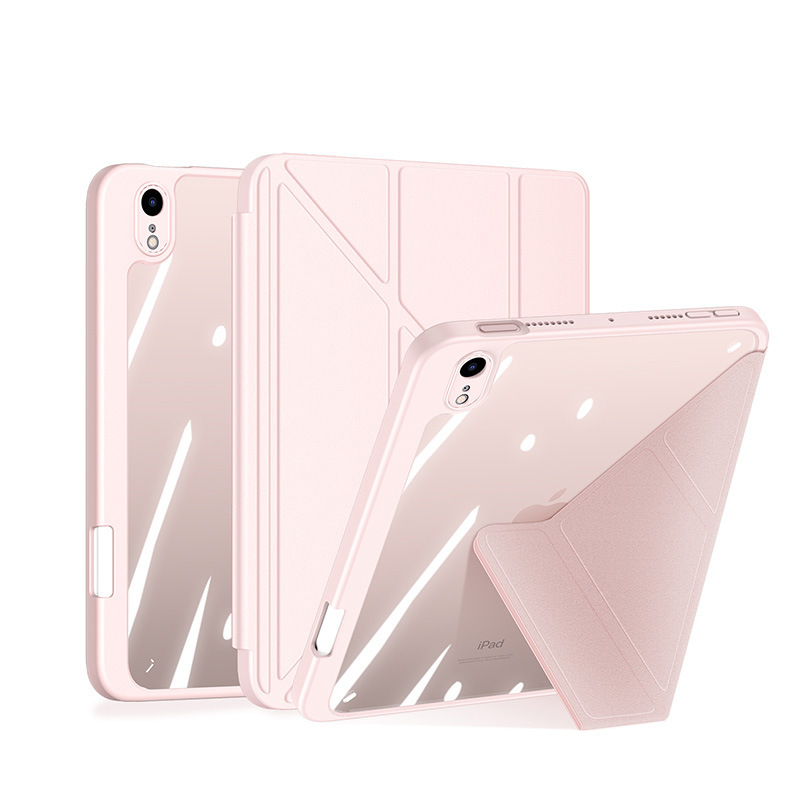 適用iPad mini6卡扣分離式保護套批發亞克力透明平板保護殼帶筆槽