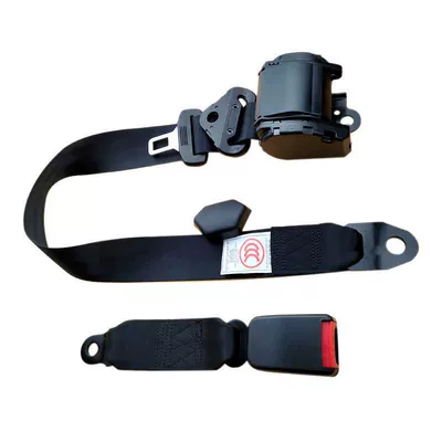 Car seat belt: Retracting Three-Point Emergency Locking Seat Belt - plastic-coated-k325cm-webbing-base