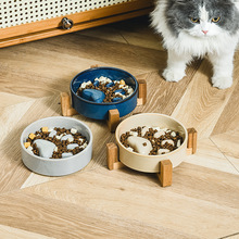 慢食碗陶瓷狗日式窑变猫碗中小型犬缓食碗防噎猫盆食盆防打翻单碗