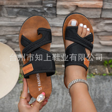 轻泡鞋底外贸大码拖鞋女wish速卖通欧美平底休闲露趾沙滩凉鞋女鞋