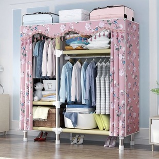 Cloth Wardrobe Simple Wardrobe Large Steel Pipe Thick Simple Cabinet Household Dustproof Steel Pipe Cloth Steel Frame Cloth