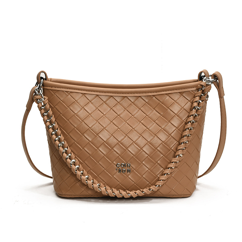 Comercio exterior transfronterizo cadena de moda tejida bolso de cubo portátil mujer 2025 nuevo estilo de alta calidad mochila de viaje
