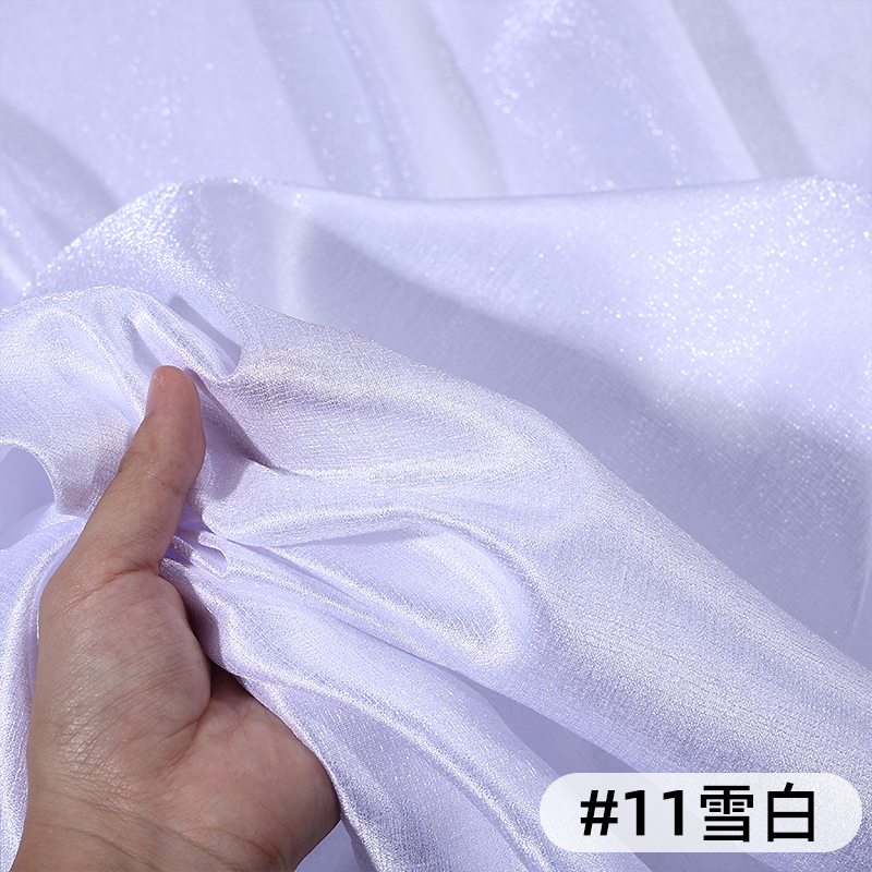 Tela de satén de corteza Tela de satén de textura muscular de brillo Traje antiguo Hanfu Falda de cara de caballo Tela de ropa decorativa de color sólido image 15