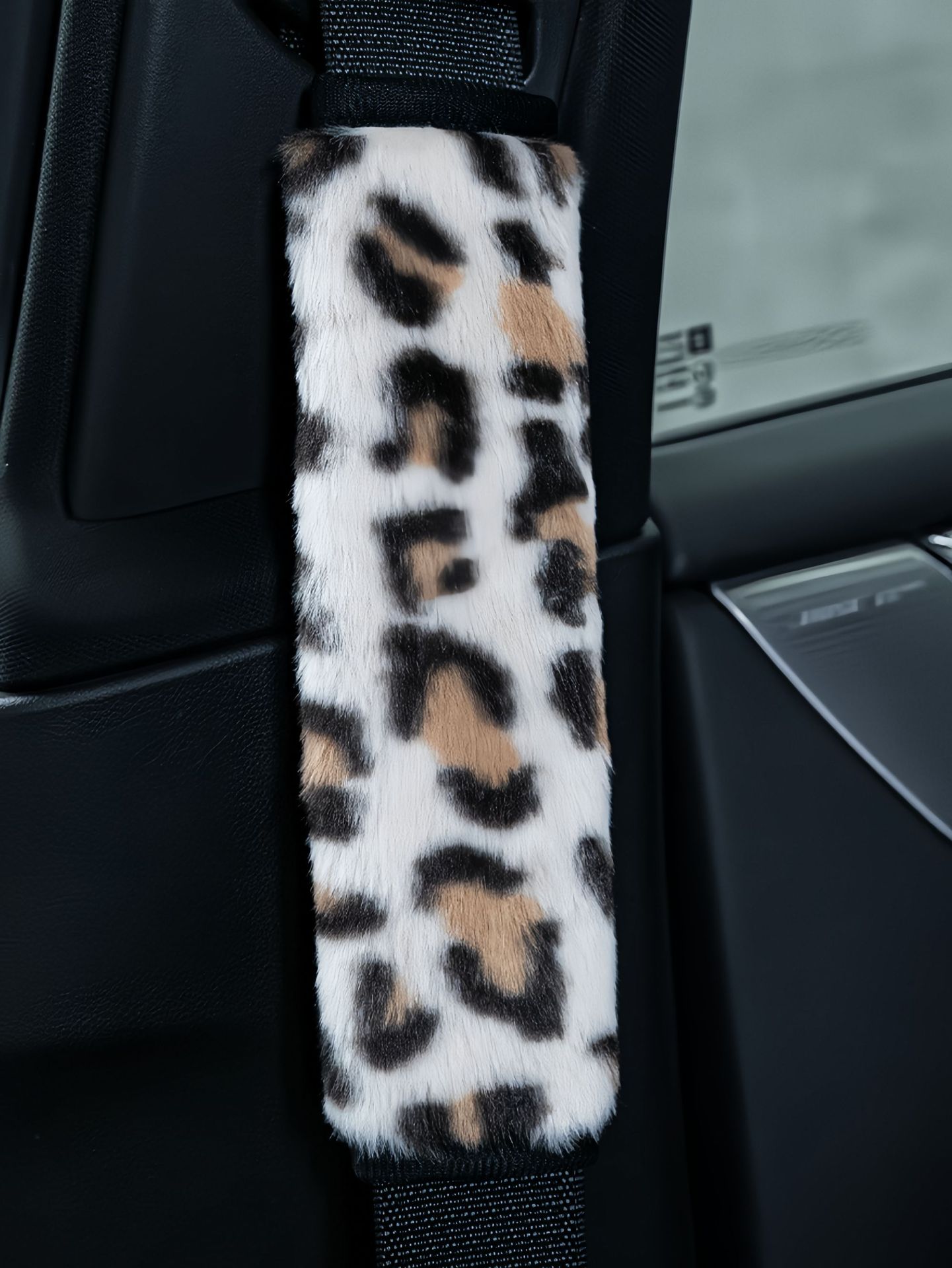 Cross-Border Amazon Hot-Selling Car Leopard Print Shoulder and Neck Protector Seatbelt Decoration Winter Warm Cover