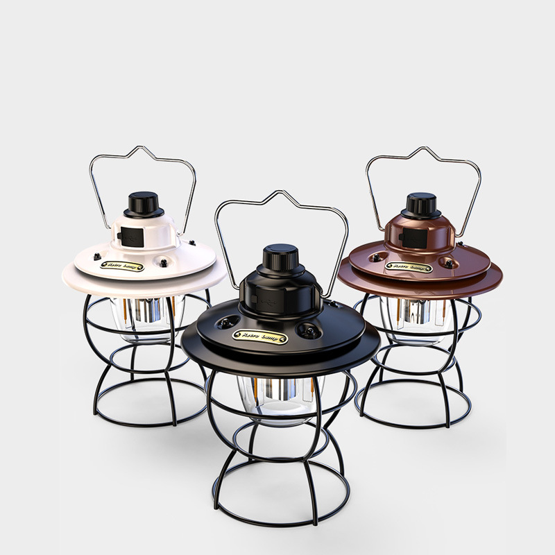 LED Retro Luz de camping multifuncional Luz Portátil YTPE-C carga rápida Luz de camping linterna