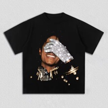 Hot Salute To Michael Jackson MJ Graphic Print T-Shirt Women