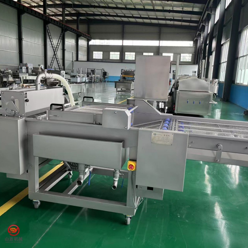 潜行式土豆块上浆机 全自动蔬菜裹浓浆设备 杏鲍菇裹浆机