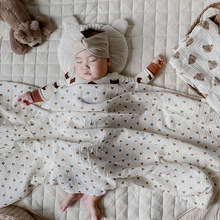 韩版新款小熊空调被 春秋棉纱睡毯宝宝午睡空调被 婴儿洗澡包巾被