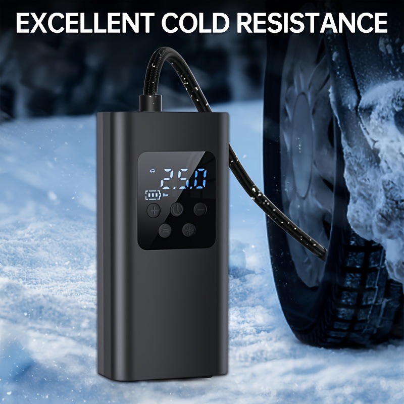 Car Air Pump, Portable Bicycle and Electric Vehicle Tire Inflator, Handheld Wireless Charging