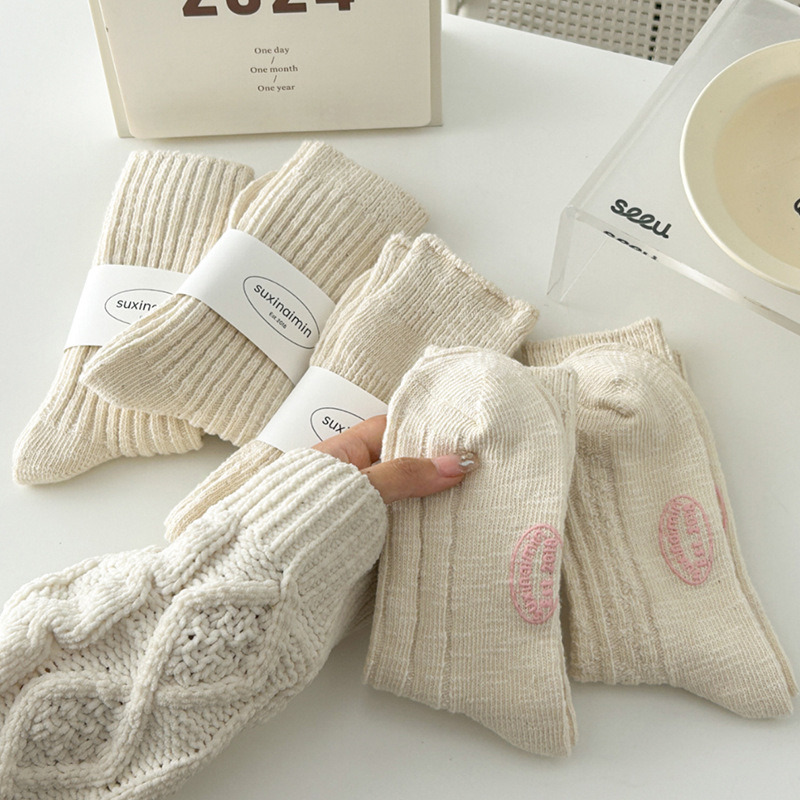 suxinaimin Birkan Shoes Socks Women's Japanese-based Thick Line Cyber Popular Pile Socks Cotton Knitted Thick Needle Zhuji Mid-tube Socks suxinaimin Birkan Shoes Socks Women's Japanese-based Thick Line Cyber Popular Pile Socks Cotton Knitted Thick Needle Zhuji Mid-tube Socks