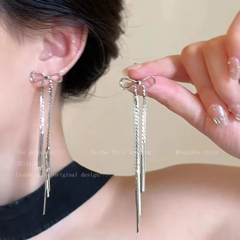Earrings 925 silver, Korean simple elegant design, long dangling & stud options, lightweight