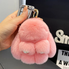 獭兔毛装死兔挂件钥匙扣挂件毛绒公仔小兔子包包挂饰玩偶饰品礼物