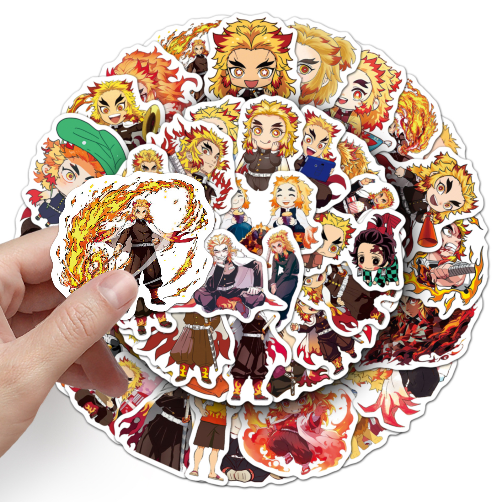 [55张炼狱杏寿郎贴纸炎柱日漫鬼灭之刃Rengoku Kyoujurou装饰贴纸]